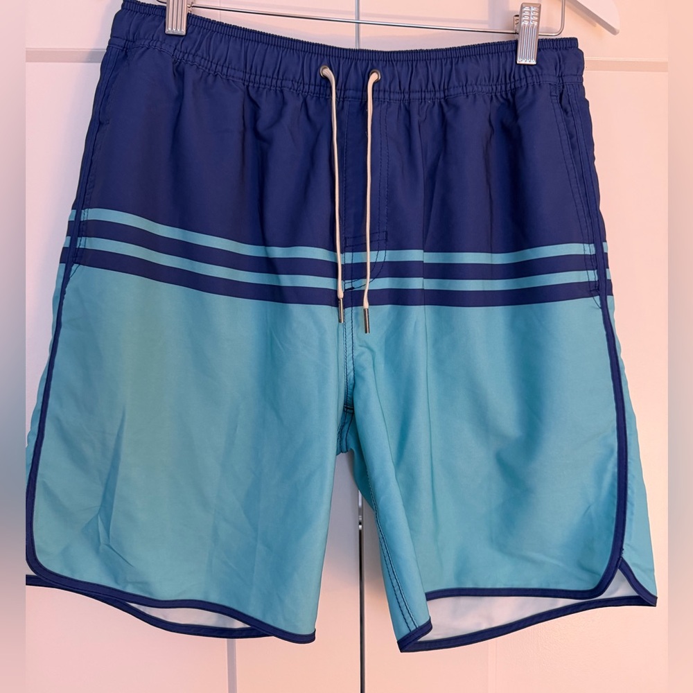 Fair Harbor Two-Tone Navy and Light Blue Board Shorts